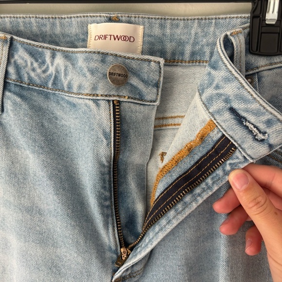 Driftwood Charlee Wide Leg Jeans Floral Embroidery Light Wash Denim Pink Orange - Picture 10 of 14